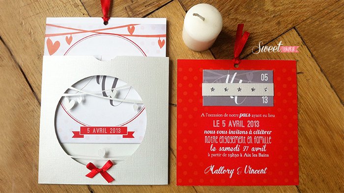 Faire Part Mariage Rouge Et Blanc Original - faire part mariage 2