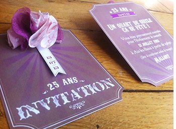 carte invitation 25 ans