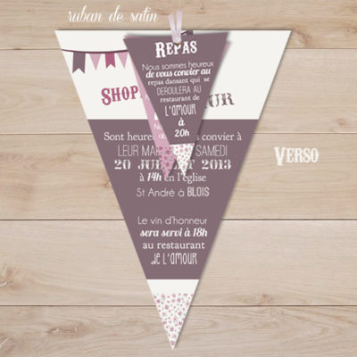 faire part mariage fanion vintage liberty romantique