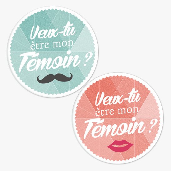 Badge Veux-tu être mon témoin ?