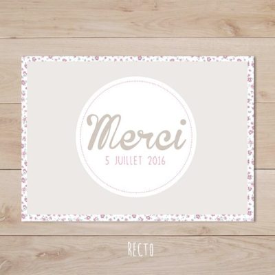 remerciement mariage retro taupe liberty vieux rose