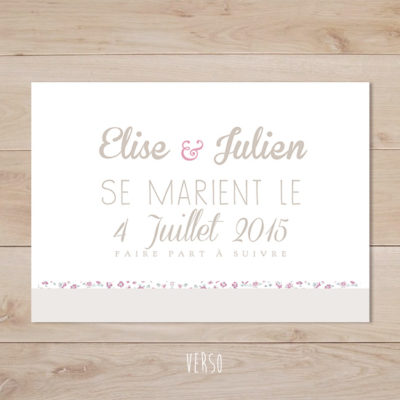 save the date mariage retro taupe liberty rose