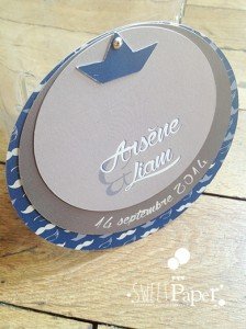 Faire part bapteme naissance retro petit bateau marin