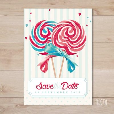 Faire part mariage save the date gourmandise