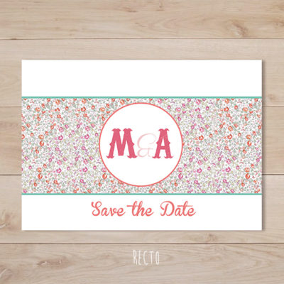 save the date mariage fanion liberty eloise retro