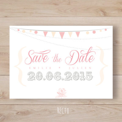 save the date mariage romantique mini fanion