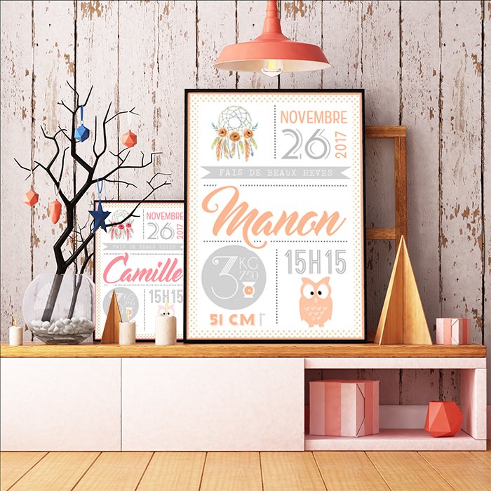 Poster pour chambre de bébé, décoration de chambre originale