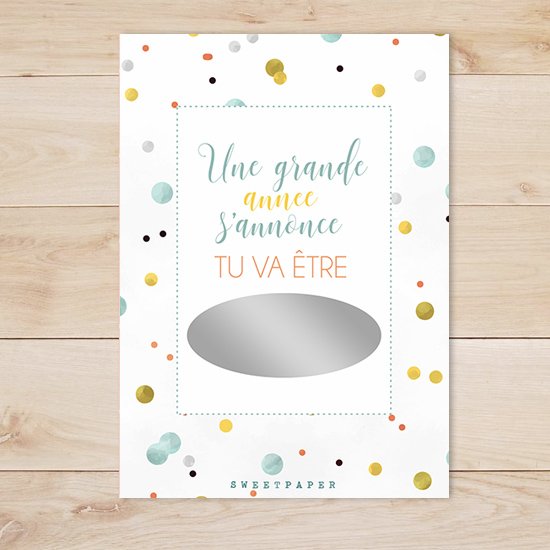 Carte à gratter Annonce Grossesse personnalisable - A partir de 7€