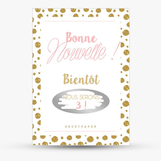 Carte à gratter Annonce Grossesse personnalisable - A partir de 7€