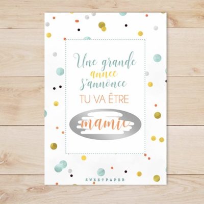 Carte à gratter 👶Annonce grossesse, bébé 👶 Tu vas être MAMIE