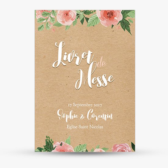 Livret De Messe Mariage Retro Kraft Champetre Sweet Paper