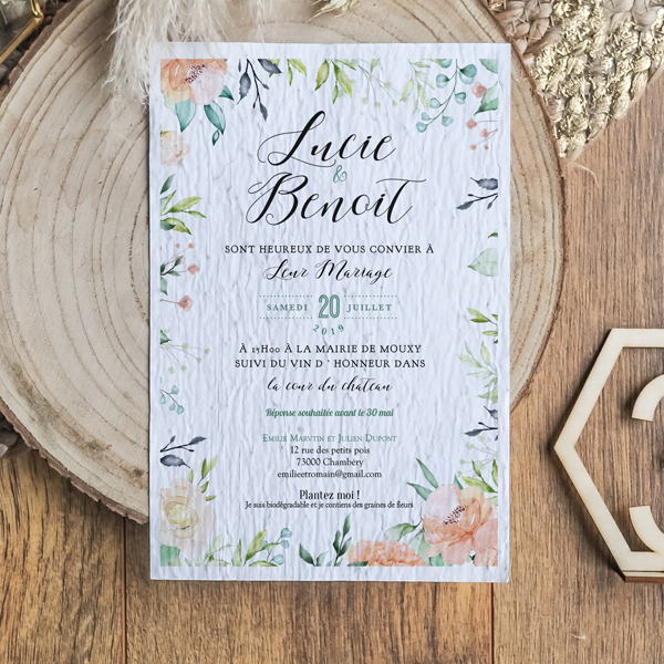 Faire part mariage simple 1