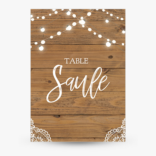 Numero nom de table mariage Guirlande Lumineuse