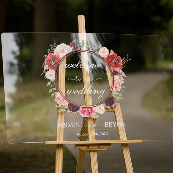 Panneau de bienvenue mariage pancarte mariage plexiglas ou bois