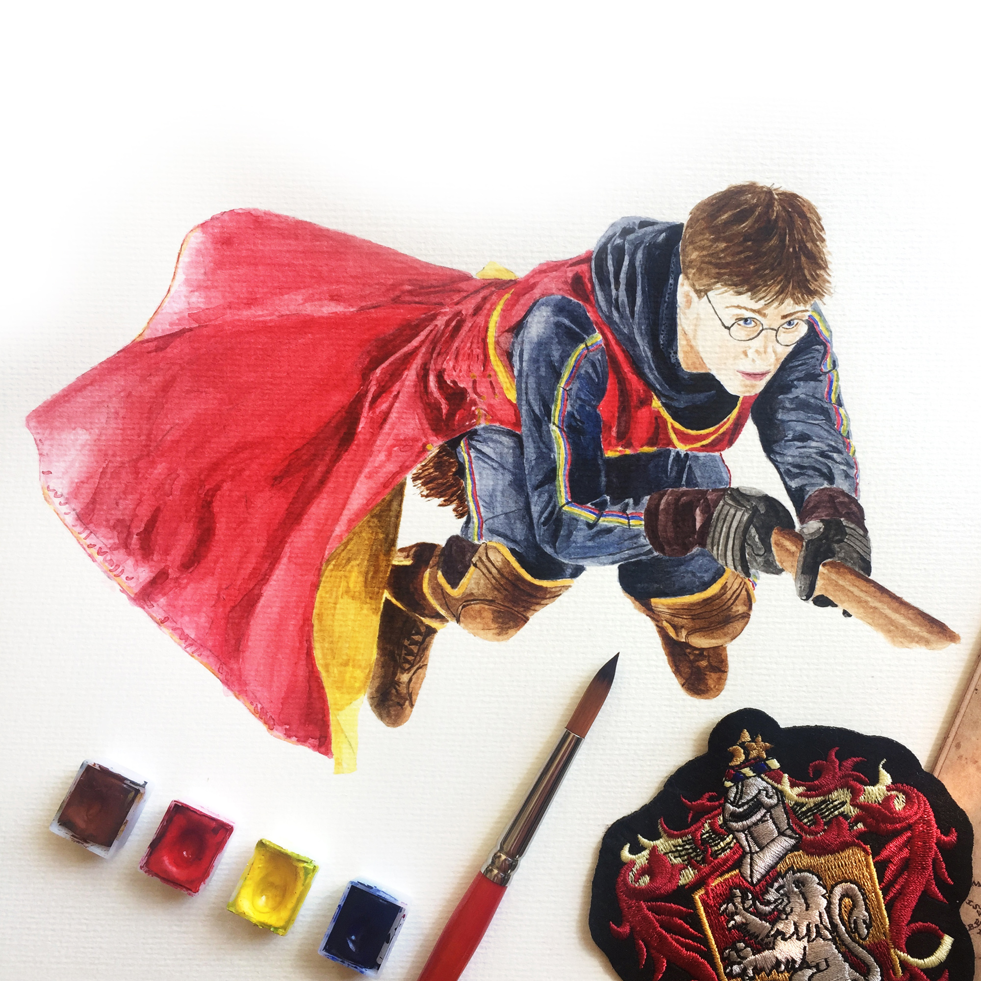 Peinture match de Quidditch Harry Potter - Muralconcept