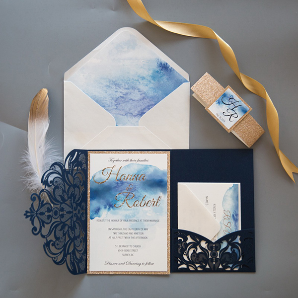 Faire-part Mariage Pocketfolder avec plusieurs cartons sur mesure