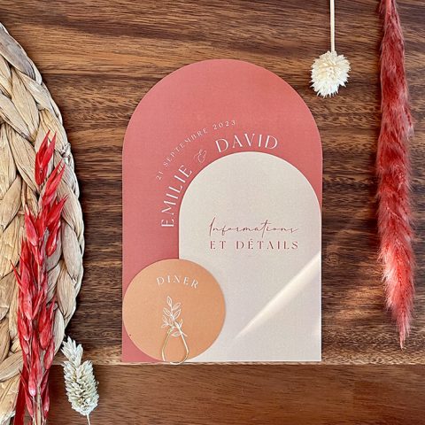 Faire part mariage Arche bohème Terracotta | Sweet Paper